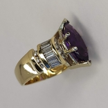 Винтажное золотое кольцо с натуральным аметистом и бриллиантами, фото №8
