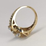 Винтажное золотое (10к) кольцо с тремя жемчужинами, фото №4