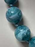 Винтажные голубые бусы с Англии с крупных шаров 107 грам, фото №4