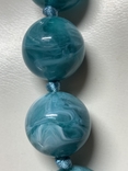 Винтажные голубые бусы с Англии с крупных шаров 107 грам, фото №5
