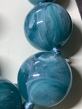 Винтажные голубые бусы с Англии с крупных шаров 107 грам, фото №8