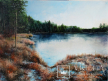 Картина "Лісове озеро". Холст, масло, фото №2