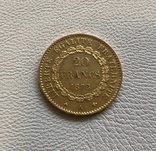 Франция 20 франков 1878 год золото 900’, фото №3