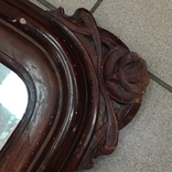 Зеркало в старинной раме орехового дерева. Стиль модерн. 47х74см., фото №4