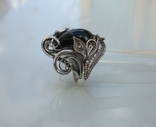 Перстень с шерлом. Авторское изделие, серебро., фото №2