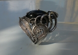 Перстень с шерлом. Авторское изделие, серебро., фото №3