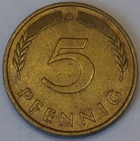 Німеччина 5 пфенігів, 1975, фото №2