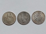 Копии монет. Пиастр Франция 1908, доллар США 1922, йена Япония 1901. 3 шт, фото №2