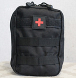 Тактическая (поясная) сумка, аптечка Mini Warrior с системой M.O.L.L.E (1020-black), фото №2
