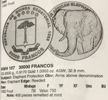 30000 франков 1993 год Экваториальная Гвинея золото 33,93 грамма 917’, фото №3