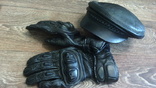 Перчатки спортивные кожаные + кепка, фото №2