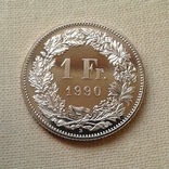 Швейцарія 1 франк 1990 року, фото №2