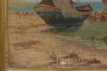 Картина, автор неизвестный, морской пейзаж, холст, масло, размер картины 27 х 36 см., фото №7