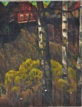 Картина художник Иванов Владимир, лесной пейзаж, холст, масло, размеры 72 х 87 см., фото №4