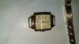 Золотые женские часы"Заря"50-х годов с серебрянным браслетом с золотым покрытием., фото №7