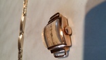 Золотые женские часы"Заря"50-х годов с серебрянным браслетом с золотым покрытием., фото №10