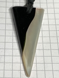 Винтажный трёхугольный Винтажный кулон из перламутра на шнурке, фото №5