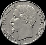 5 франків 1852 року, Луї-Наполеон Бонапарт, срібло, аUNC, фото №2
