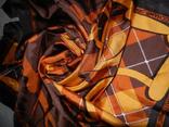 Longchamp,paris,оригинал, коричневый шелковый платок,натуральный саржевый шелк,новый., photo number 4