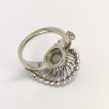 Винтажное золотое кольцо с жемчугом и рубинами, фото №9