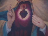 Пара народных икон. Святейшее сердце Иисуса Христа и Непорочное Сердце Девы Марии. 80х60, фото №9