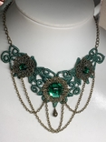 Винтажное ожерелье зелёных тонов, фото №3