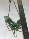Винтажное ожерелье зелёных тонов, фото №8