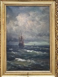 Морской пейзаж, Россия, к.19 века, холст/масло, фото №3