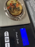 Винтажная серебренная брошь кулон из Англии  18,9 грамм ( клейма, номер), фото №3