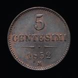 5 Чентезими 1852 М, Австро-Венгрия для Италии aUNC, фото №3