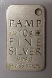 Швейцария, банковский номерной слиток, серебро 10 гр., коробка, сертификат, 646, фото №3