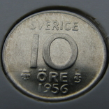 10 эре 1956 Швеция(серебро), фото №2