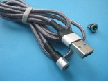 Магнитный кабель Micro USB KUULAA 360°, серый, photo number 2