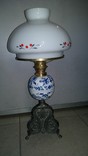 Велика гасова лампа з керамікою фірми Мейсен, фото №2