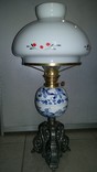 Велика гасова лампа з керамікою фірми Мейсен, фото №3
