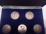 1941–1945 Silver Walking Liberty Half Dollar 5-Coin Set, фото №4