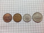 Монеты 10 центов (Дайм) 2008г, 1 цент 1979г, 5 центов 1991г США, 1 цент Канада 2006, фото №2