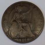 Велика Британія 1 пенні, 1918, фото №3