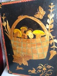 Лукошко с грибами картина из древесного шпона, фото №4