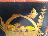 Лукошко с грибами картина из древесного шпона, фото №7