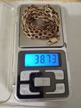 Серебряная цепочка с позолотой - длина 49.5 см., вес 38.7 грамм, фото №5