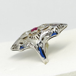 Золотое кольцо периода art deco с рубином и бриллиантами, фото №4