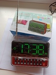 Портативная колонка Wster WS-1513(радиоприёмник,мп-3 плеер,.часы с таймером и будильником), фото №2