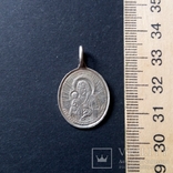 Образ Троеручицы Пресвятой Богородицы Спас серебро 84 пробы нательная иконка, фото №9