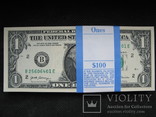 1 долар США 2017рік UNC (1 корінець 100 доларів номер в номер), фото №3