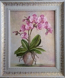 Картина натюрморт Орхидея автор Короткова Т. Г. холст масло 40х50см, фото №3