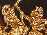 Батик картина на х\б ткани, буддийский сюжет, Сугрива и Субали Индуистский эпос, фото №4