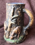 Старинная пивная кружка, глина, эмаль, фото №2