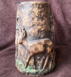 Старинная пивная кружка, глина, эмаль, фото №4