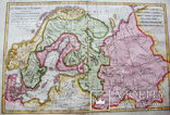 1770 Карта Северной России. Скандинавия. Европа. Ручная роспись, фото №2